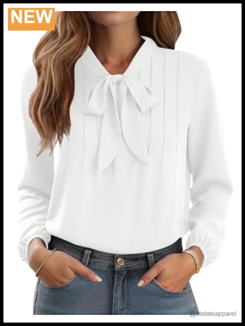 Chiffon Tie Neck Blouse Women Long Sleeve Business Casual